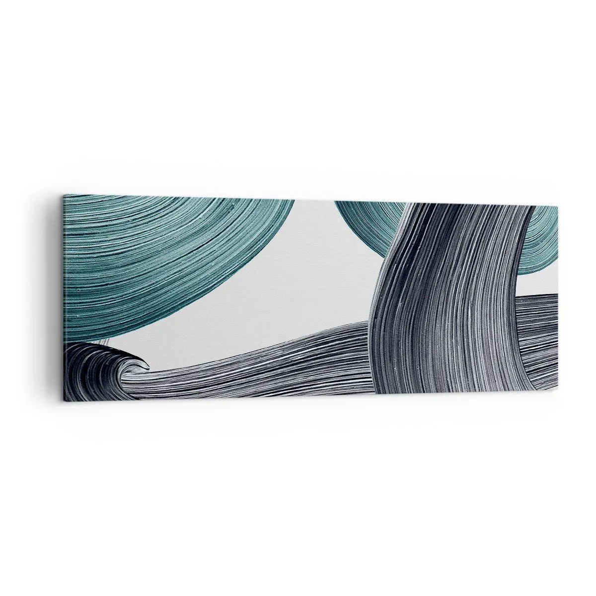 Schilderen op canvas - Smaragdgroene en zwarte paden - 140x50 cm