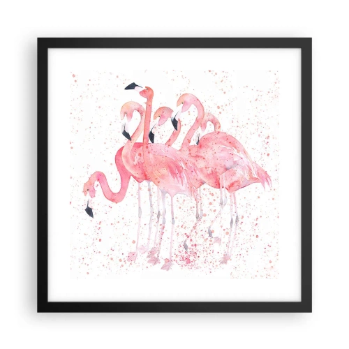 Poster in een zwarte lijst - Roze ensemble - 40x40 cm