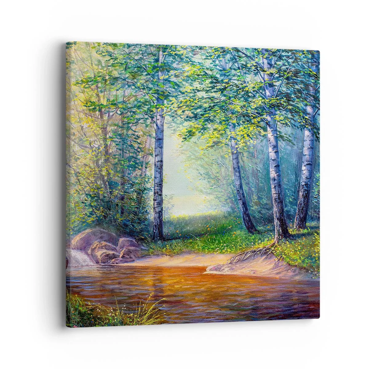 Schilderen op canvas - Idyllisch landschap - 40x40 cm