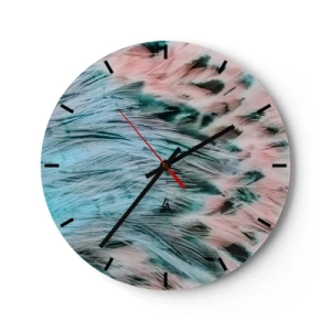 Wandklok - Klok - Saffier roze dons - 40x40 cm