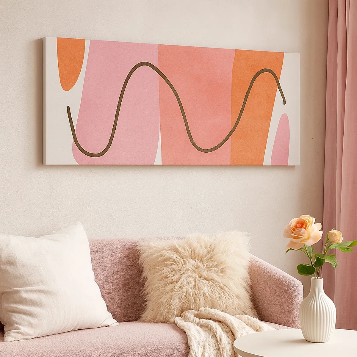 Schilderen op canvas - zachte beweging van vormen - 30x30 cm