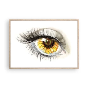 Een poster in een licht eiken lijst - Een look zo warm als de zomer - 100x70 cm