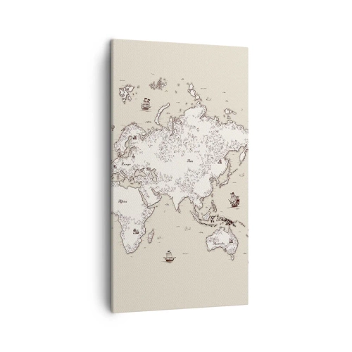 Schilderen op canvas - Reis rond de wereld - 45x80 cm