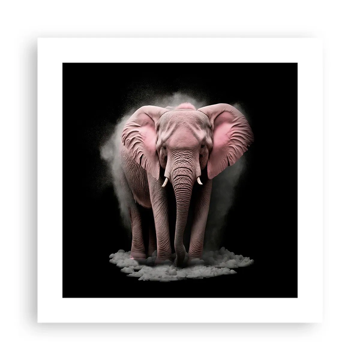 Poster - Denk niet aan een roze olifant! - 40x40 cm
