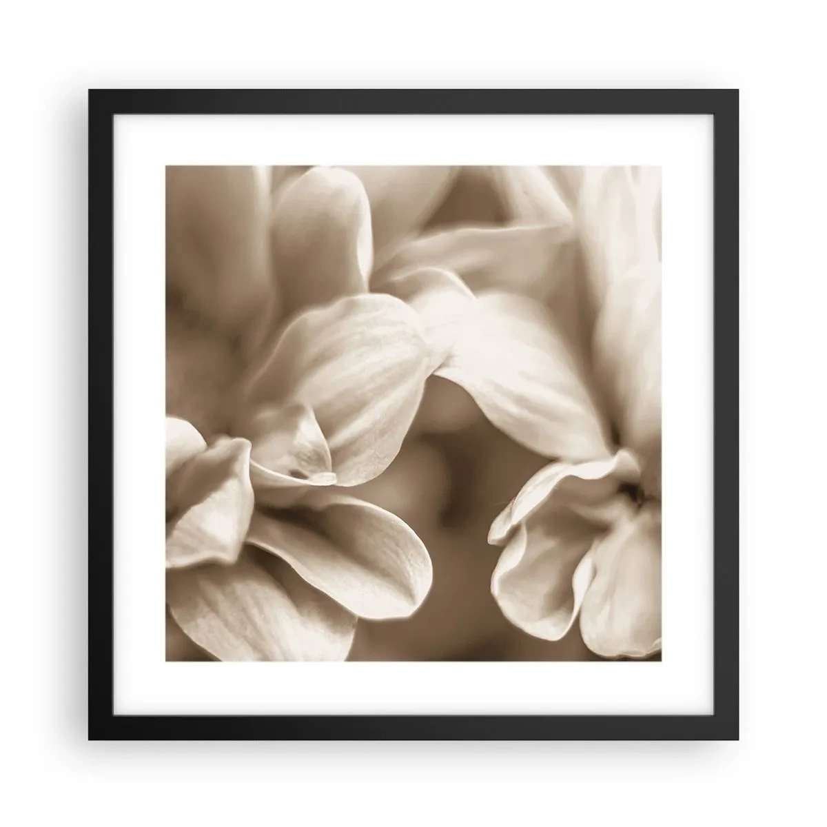 Poster in een zwarte lijst - Zo zacht als een glimlach - 40x40 cm