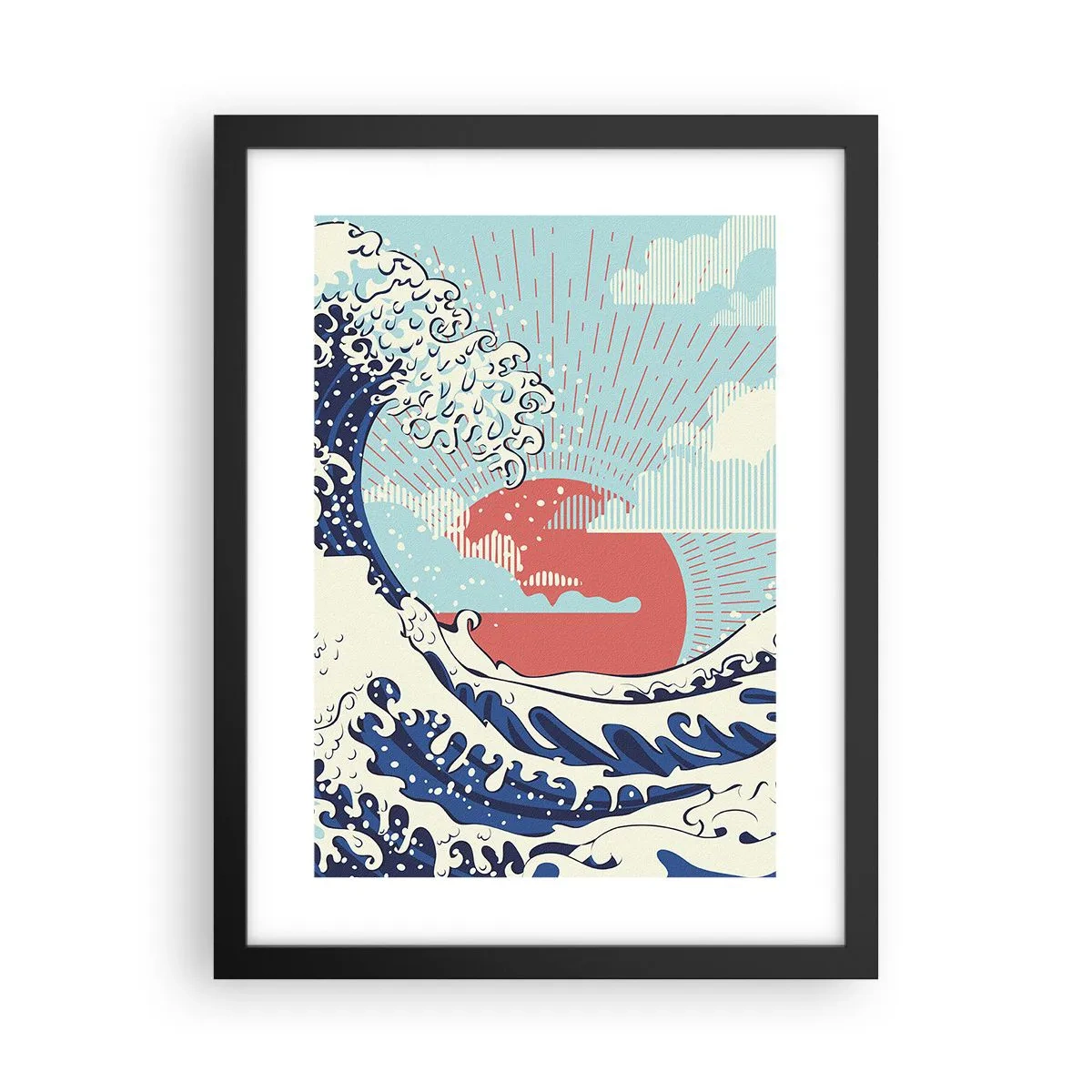 Poster in een zwarte lijst - Van Japanse inspiratie - 30x40 cm