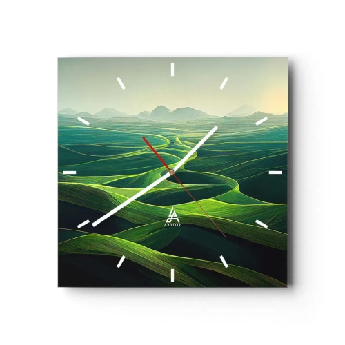 Wandklok - Klok - In de groene dalen - 30x30 cm