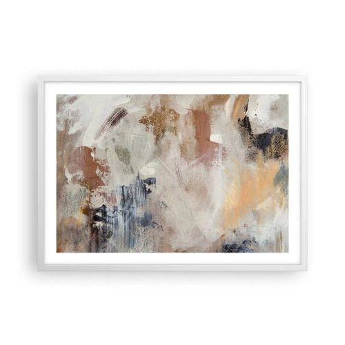 Poster in een witte lijst - Mistige abstractie - 70x50 cm