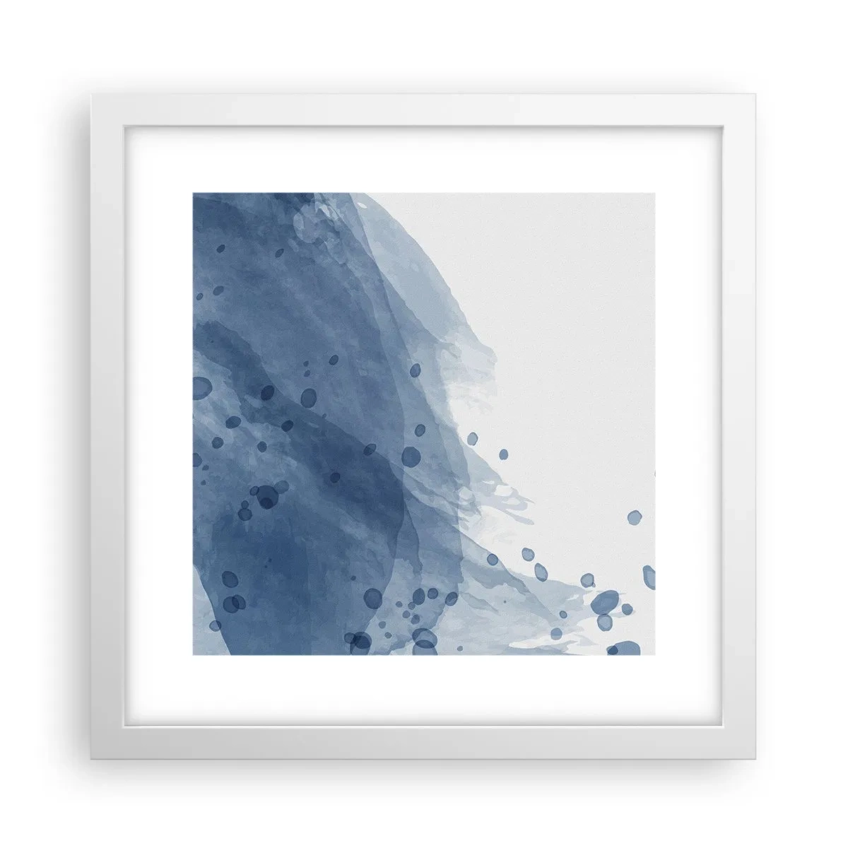 Poster in een witte lijst - Blauwe tule - 30x30 cm