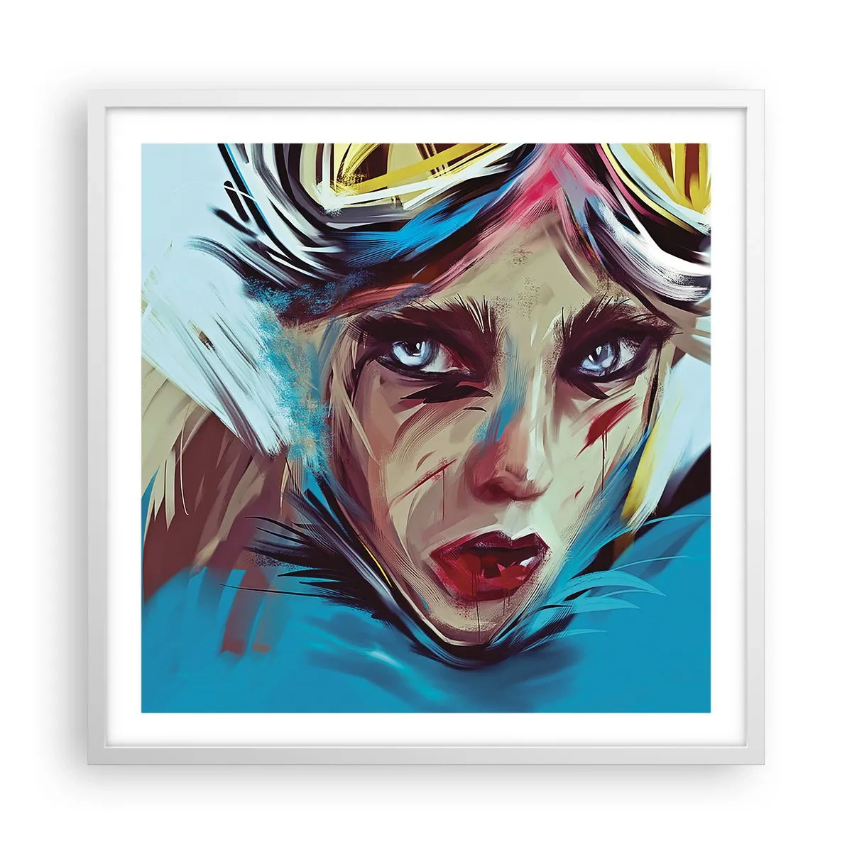 Poster in een witte lijst - Straatvechter - 60x60 cm