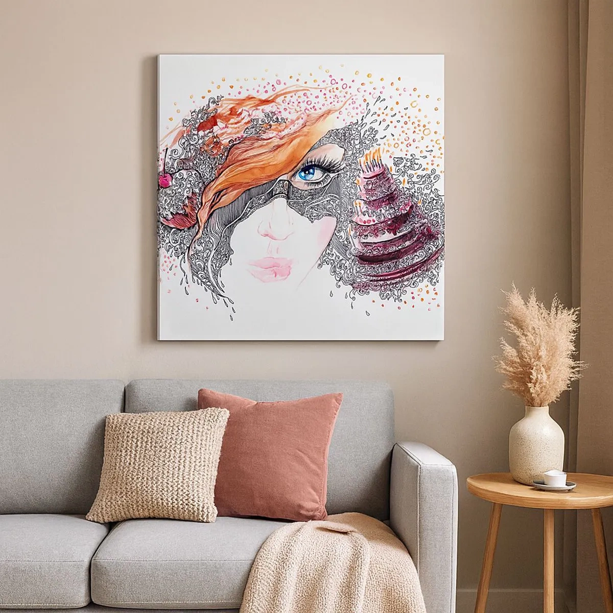 Schilderen op canvas - Elke dag is er een feestdag met haar - 30x30 cm