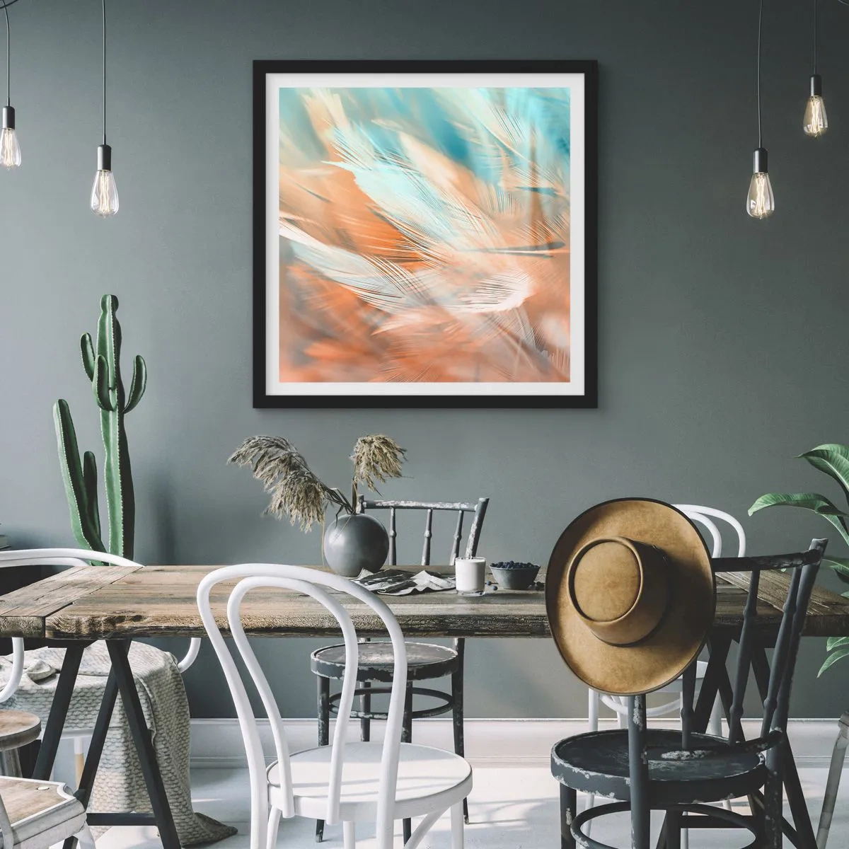 Poster in een zwarte lijst - In het land van zachtheid - 40x40 cm