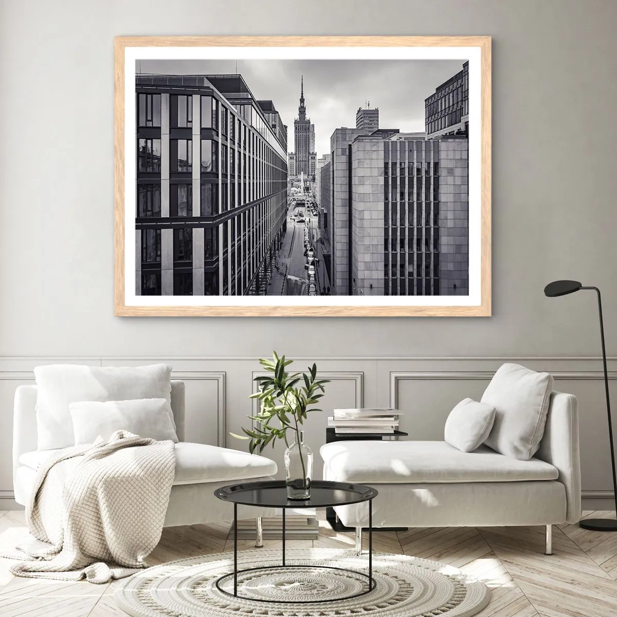 Een poster in een licht eiken lijst - Warschau vallei - 40x30 cm