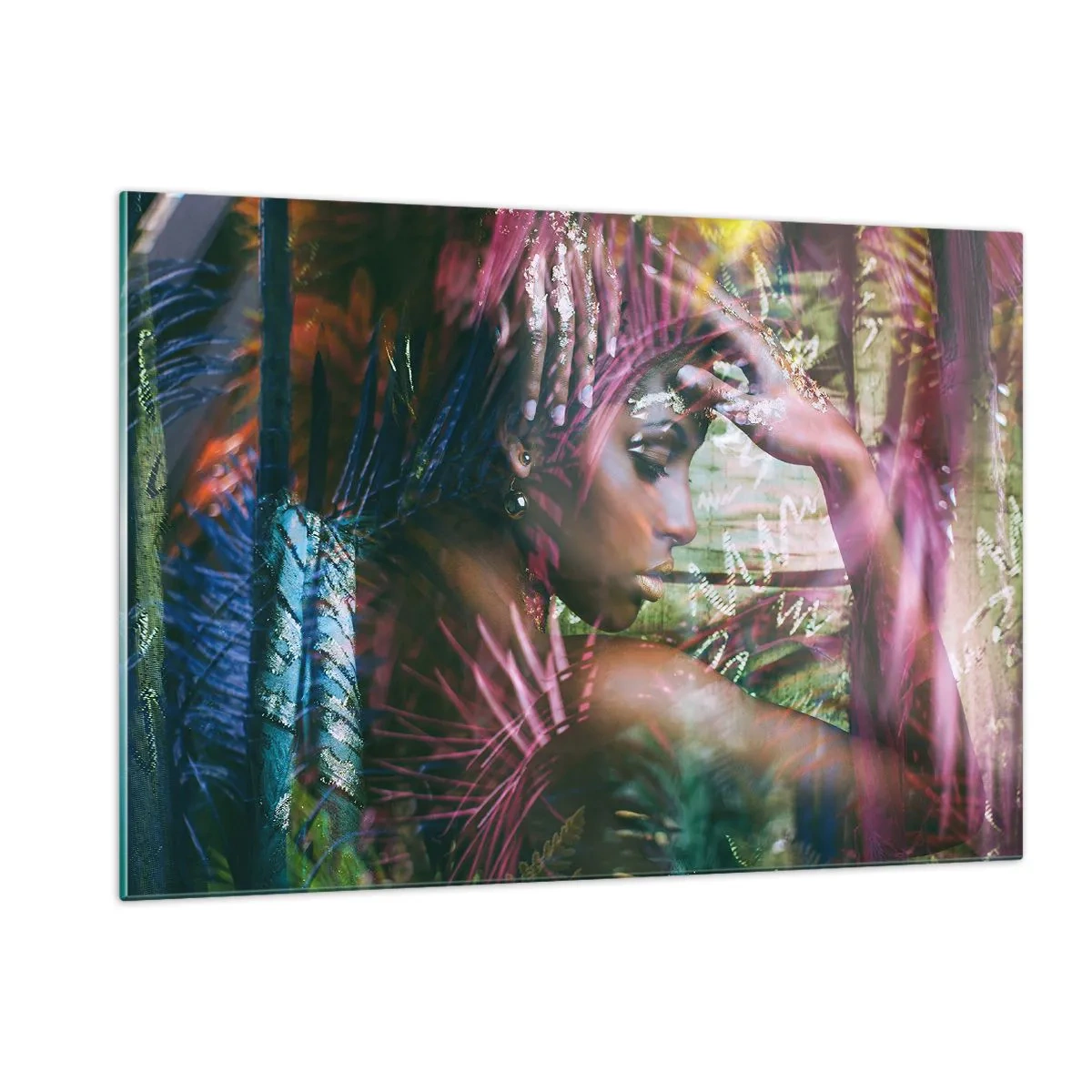 Schilderen op glas - Moeder Natuur in de jungle - 120x80 cm