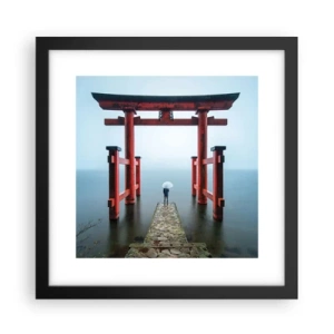Poster in een zwarte lijst - Japanse mijmering - 30x30 cm