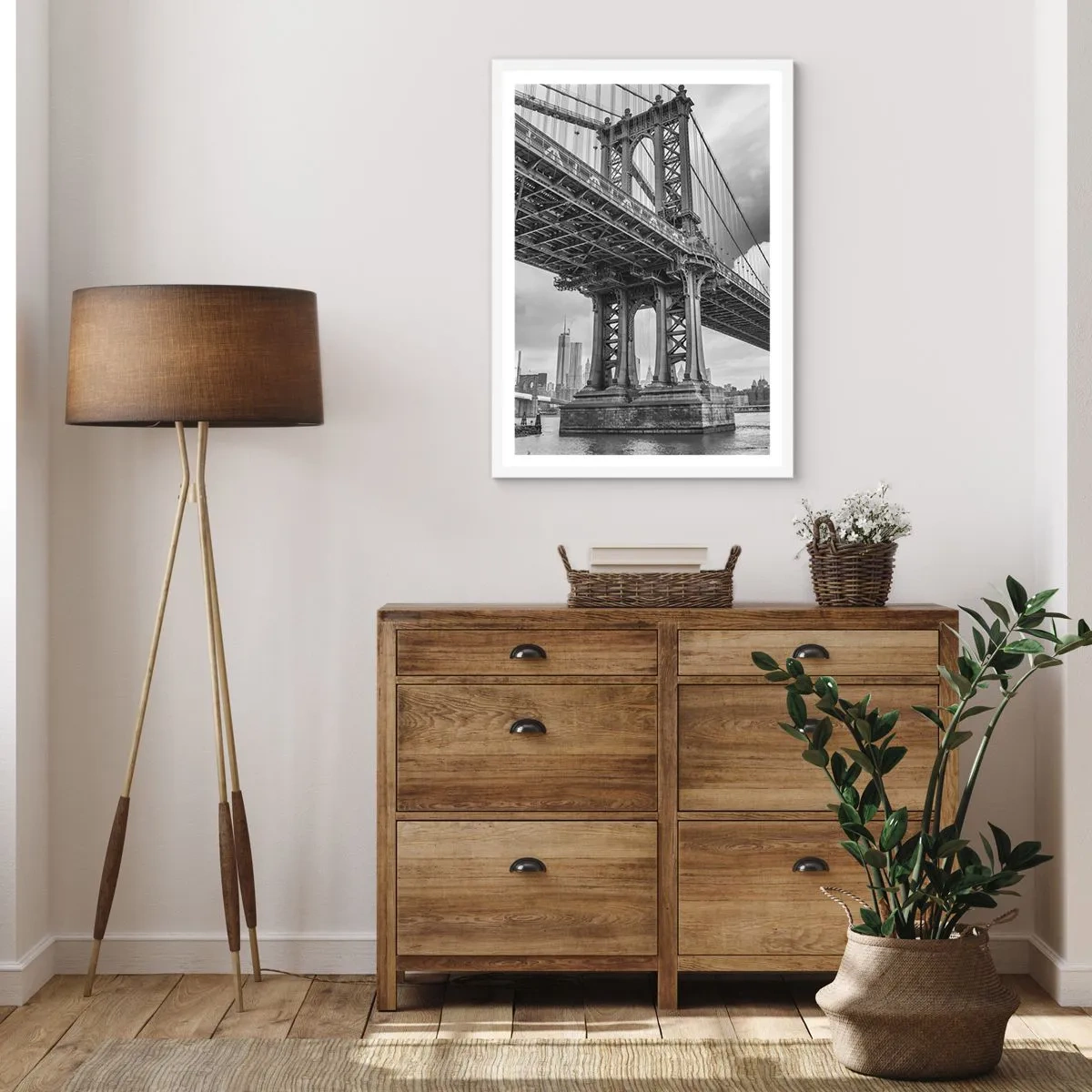 Poster in een witte lijst - Naar het hart van de stad - 70x100 cm