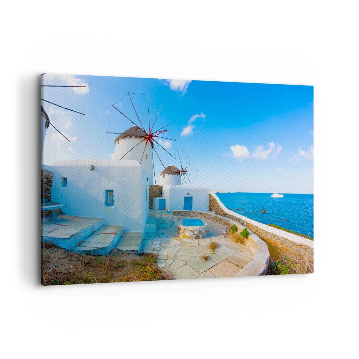 Schilderen op canvas - De blauwe wind uit de zee - 120x80 cm