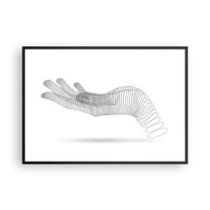 Poster in een zwarte lijst - Veerkrachtige hand - 100x70 cm