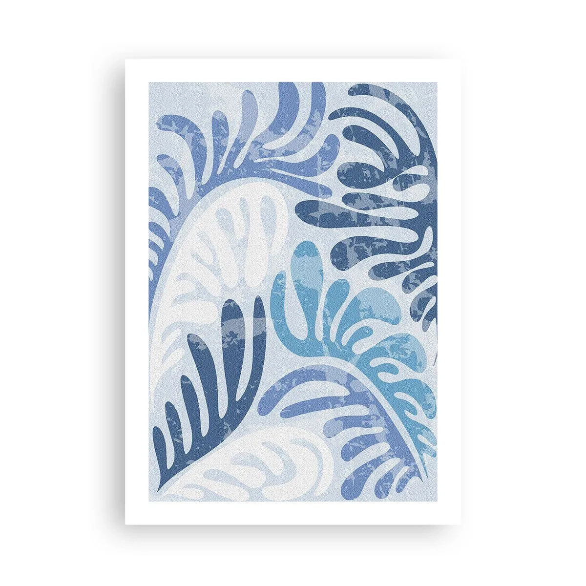 Poster - Blauwe varens - 50x70 cm