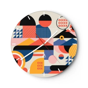Wandklok - Klok - Compositie: speel rond - 40x40 cm