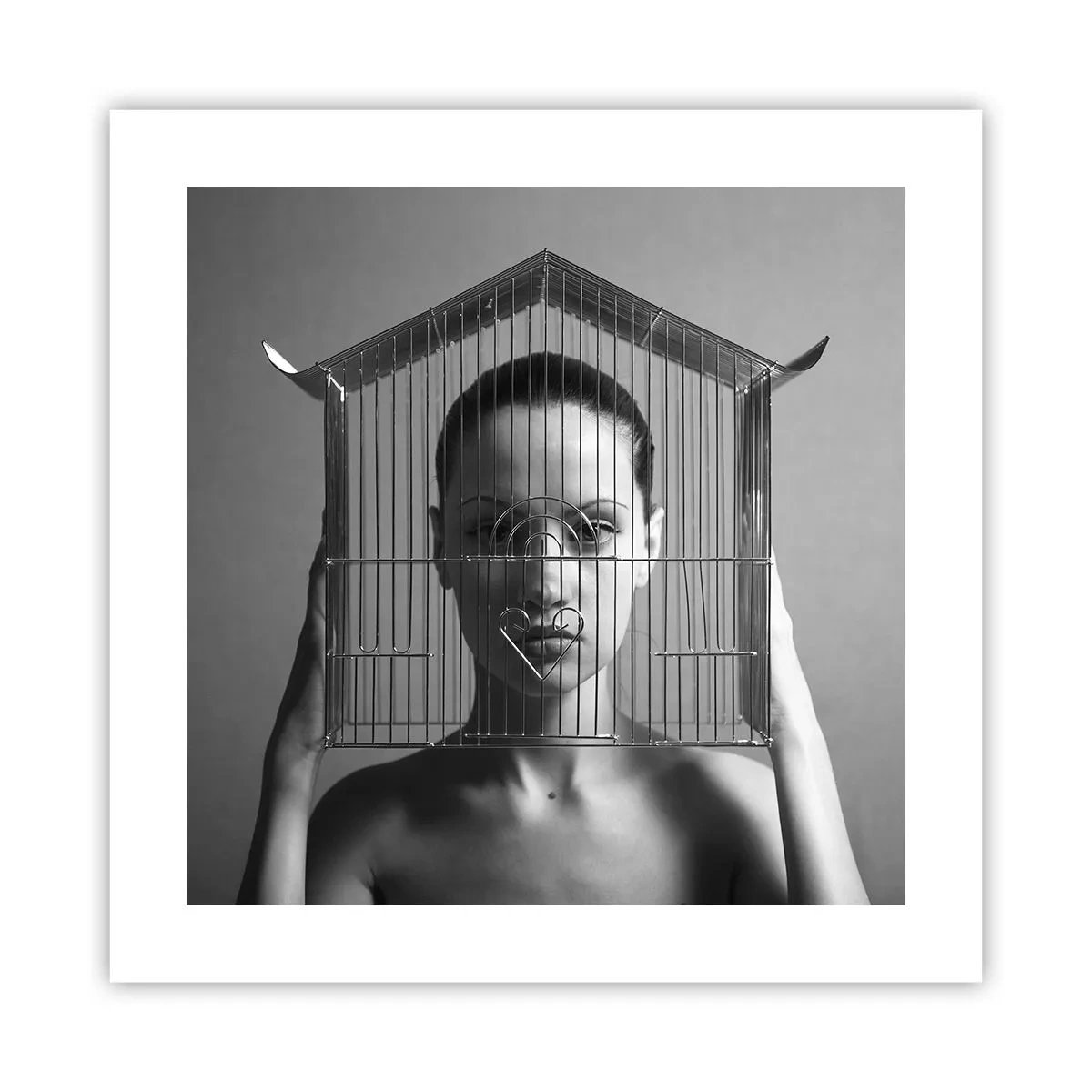 Poster - Een ietwat surrealistisch portret - 40x40 cm