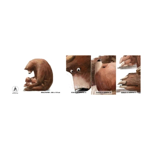 Fotobehang Staaltje Standard Eco - Zoete dromen, kinderen - Voor kinderen, Beer, Familie - 100x30 cm