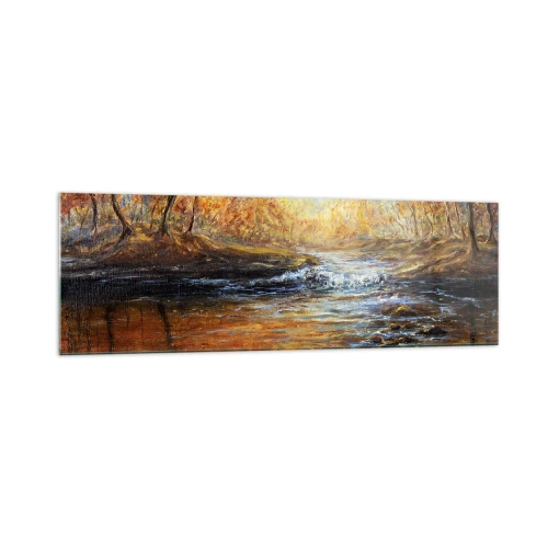 Schilderen op glas - De gouden stroom - 160x50 cm