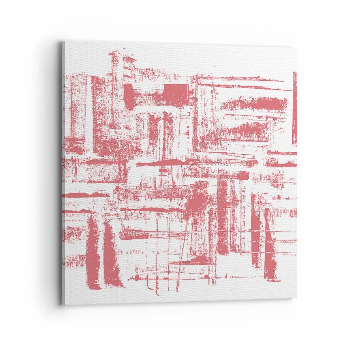 Schilderen op canvas - De rode stad - 70x70 cm