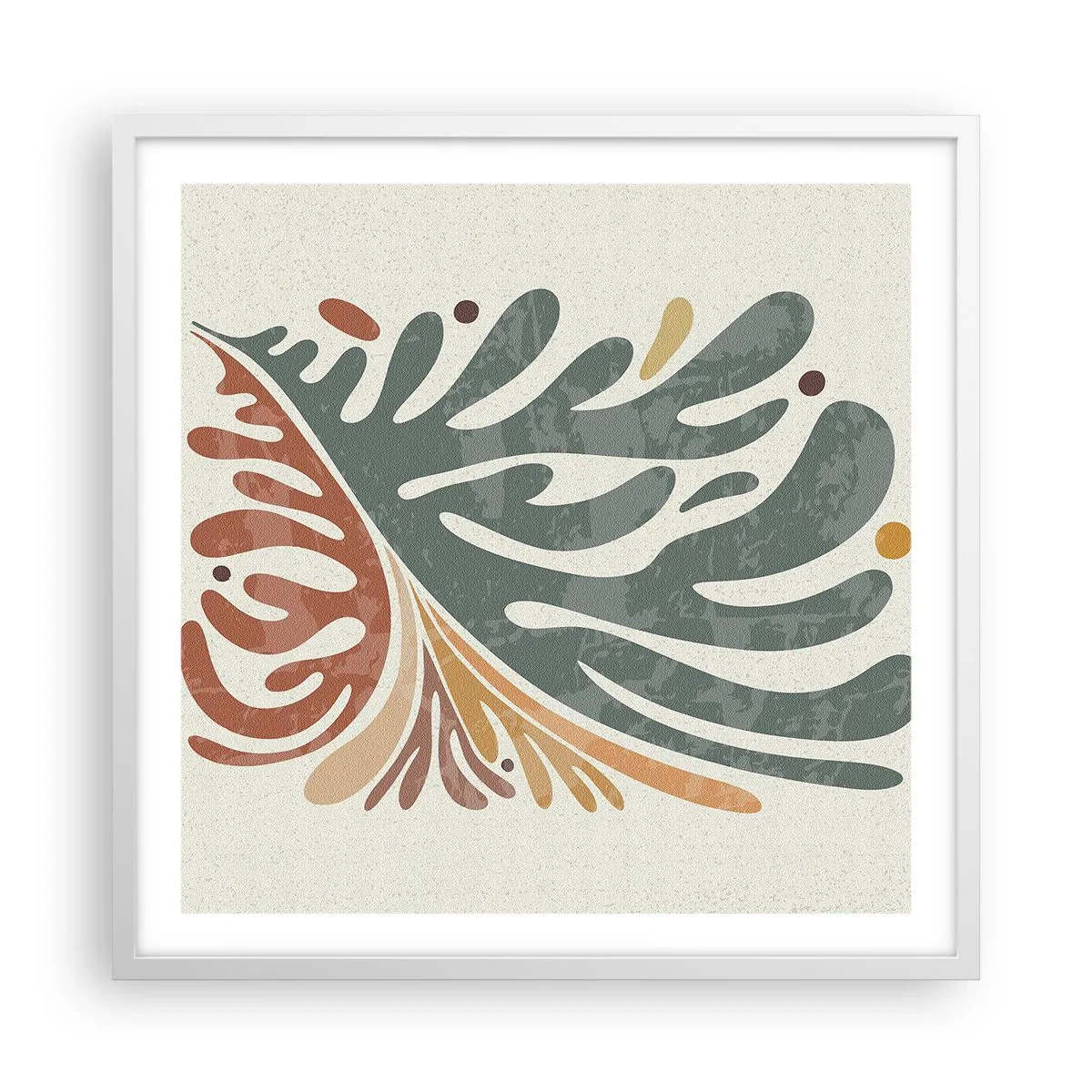 Poster in een witte lijst - Veelkleurig blad - 60x60 cm