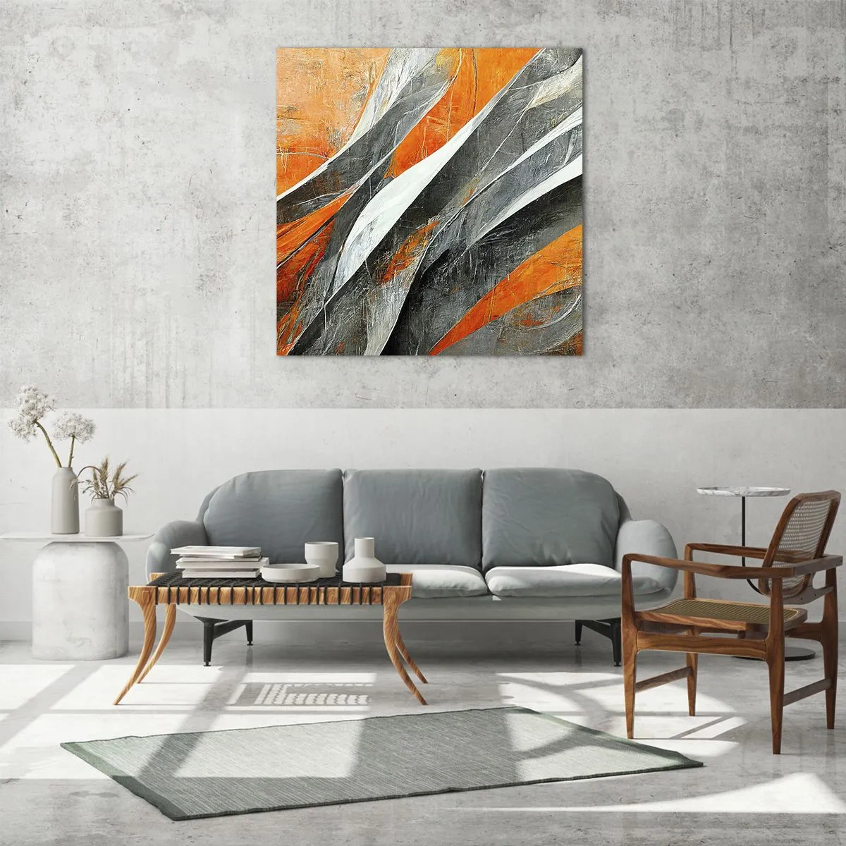 Schilderen op glas - Hitte en koude - 50x50 cm