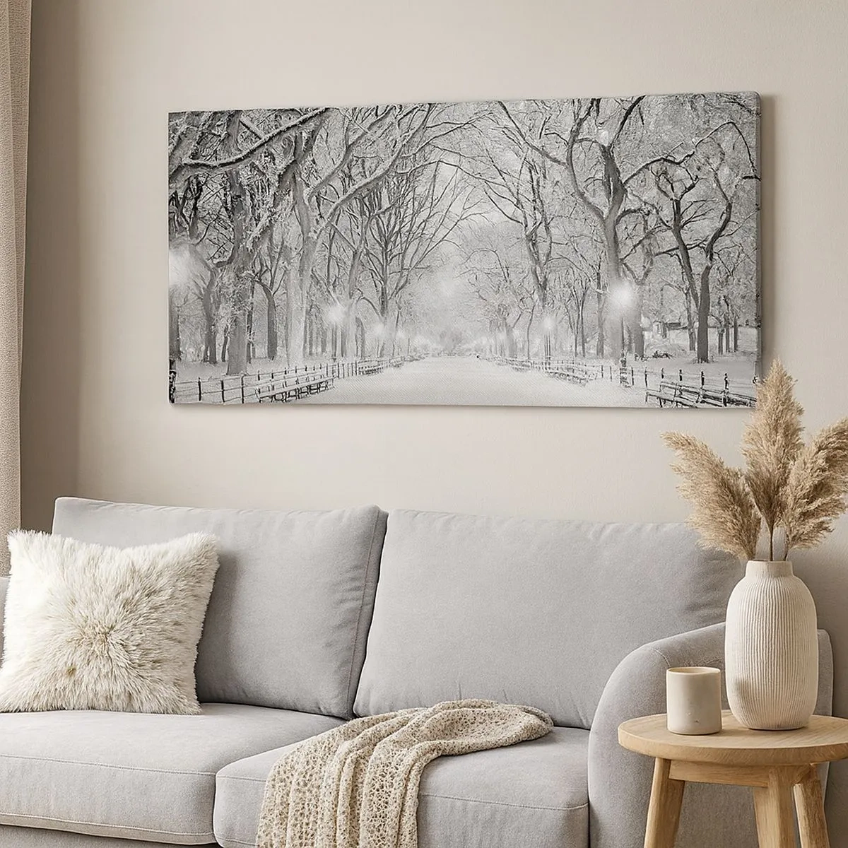 Schilderen op canvas - Vier seizoenen - winter - 100x40 cm