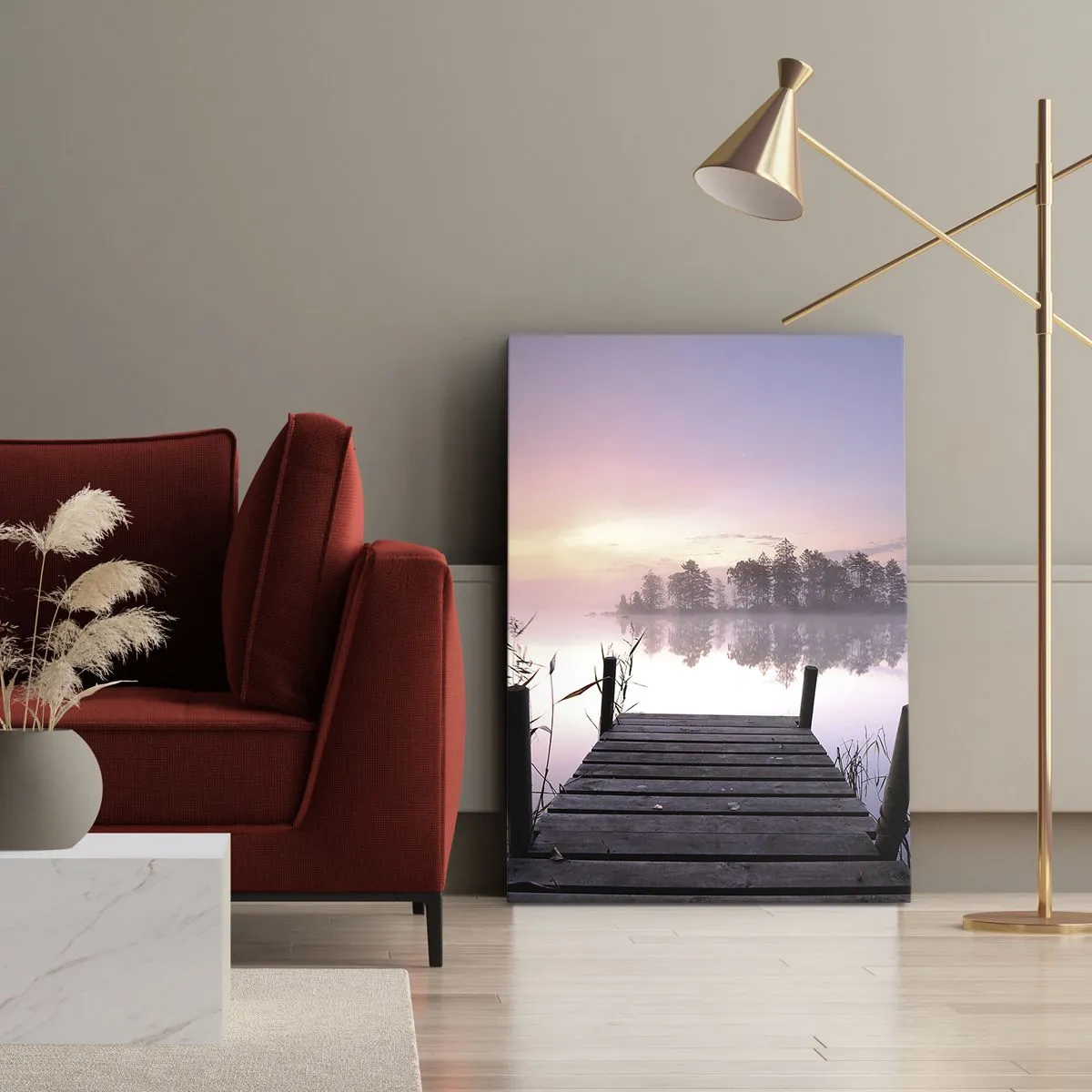 Schilderen op canvas - Van de lila mist... - 50x70 cm