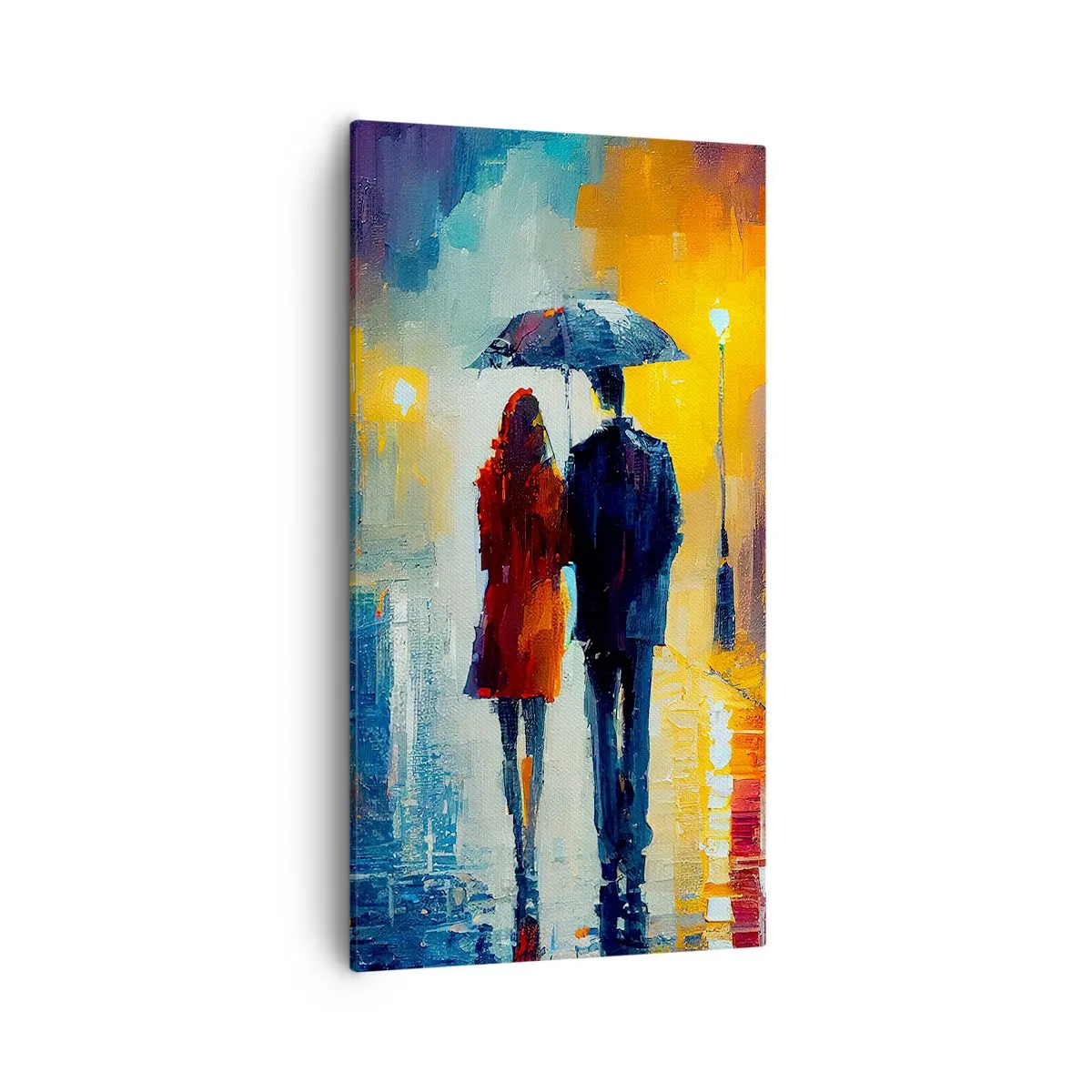 Schilderen op canvas - Samen – een kleurrijke nacht - 55x100 cm