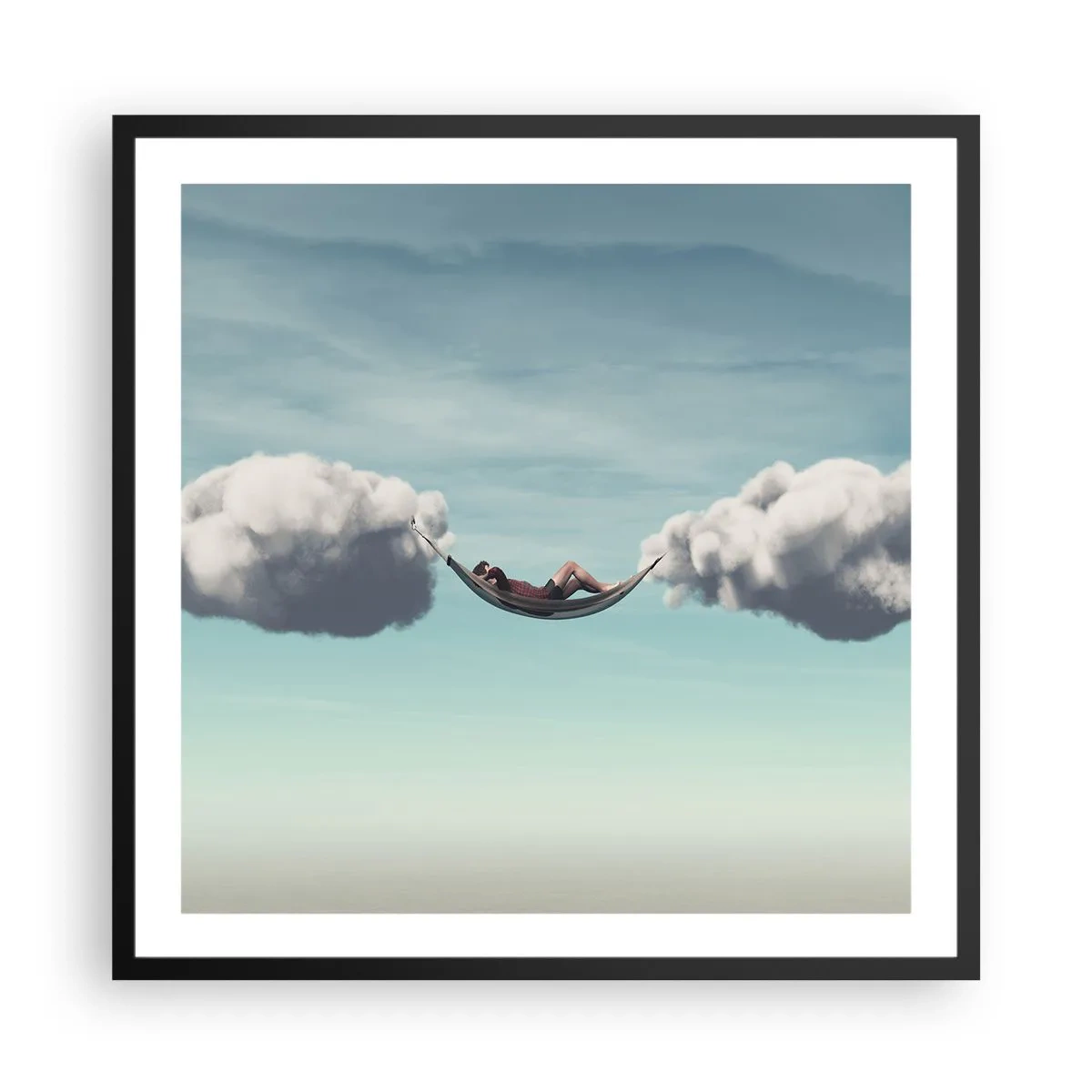 Poster in een zwarte lijst - Het geluk van het moment - 60x60 cm