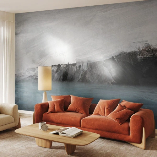 Fotobehang Premium Sand - Water – aarde: botsing der elementen - Kust, Landschap, Zee - 350x256 cm