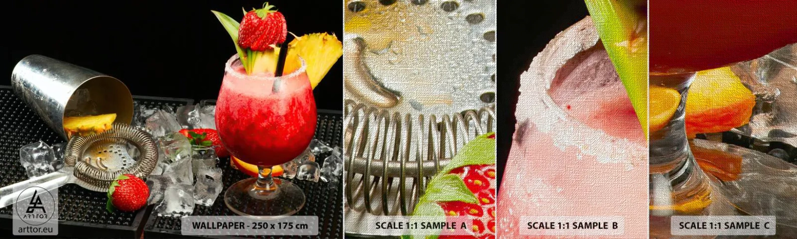 Fotobehang Monster Premium Canvas - Tover een smaak - Drankje, Cocktail, Shaker - 100x30 cm