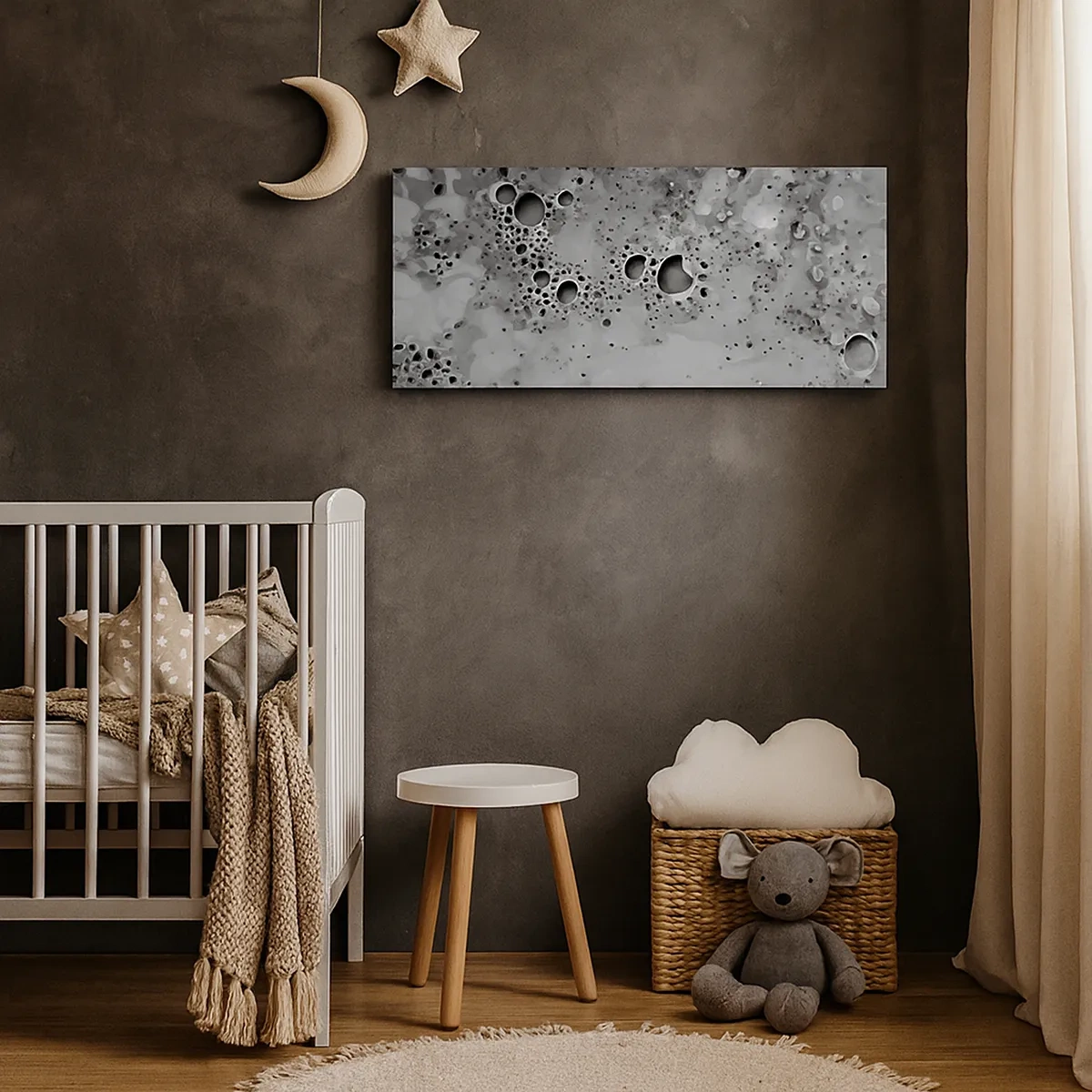 Schilderen op canvas - Als een maanlandschap - 30x30 cm