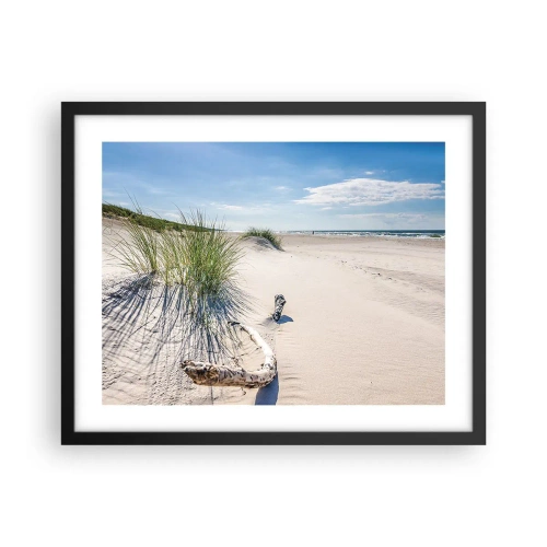 Poster in een zwarte lijst - De mooiste zandstrand? Oostzee-strand - 50x40 cm
