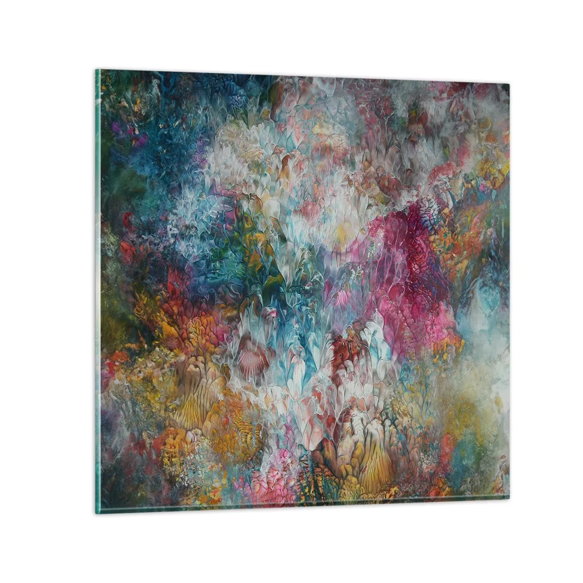 Schilderen op glas - Volledig in bloei - 40x40 cm