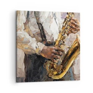 Schilderen op canvas - Tijd om te solo te spelen - 50x50 cm