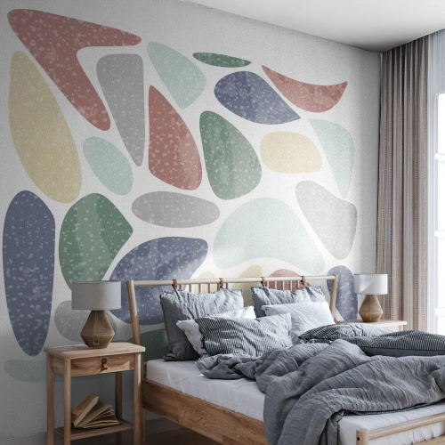 Zelfklevend Fotobehang Deluxe Sticker - Een mozaïek van poederkleuren - Minimalisme, Pastel, Boho - 100x70 cm