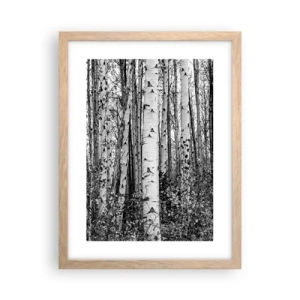 Een poster in een licht eiken lijst - Berken colonnade - 30x40 cm