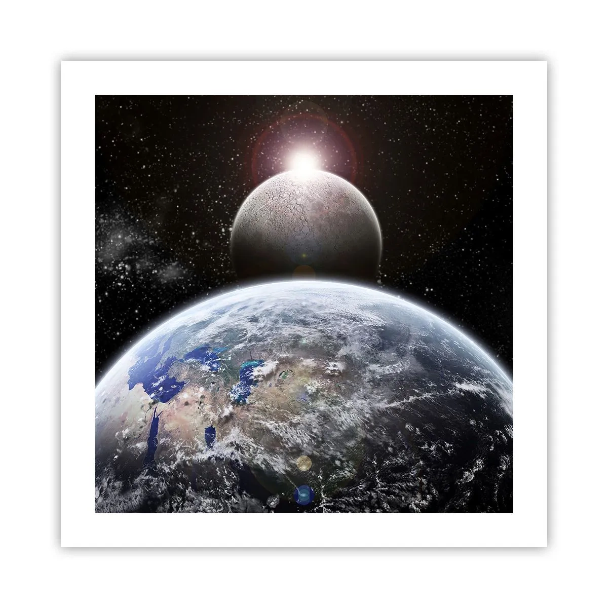 Poster - Kosmisch landschap - zonsopgang - 50x50 cm