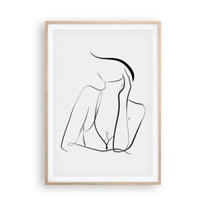 Een poster in een licht eiken lijst - Op de golf van dromen - 70x100 cm