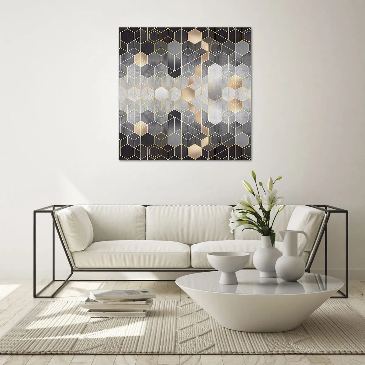 Schilderen op glas - Diamant samenstelling - 70x70 cm