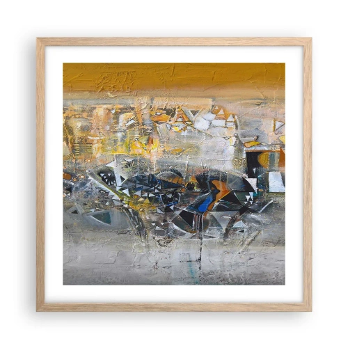 Een poster in een licht eiken lijst - Alles komt goed - 50x50 cm