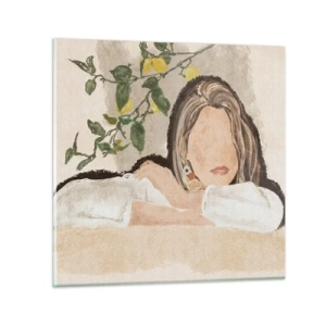 Schilderen op glas - Zuidelijke schoonheid - 70x70 cm