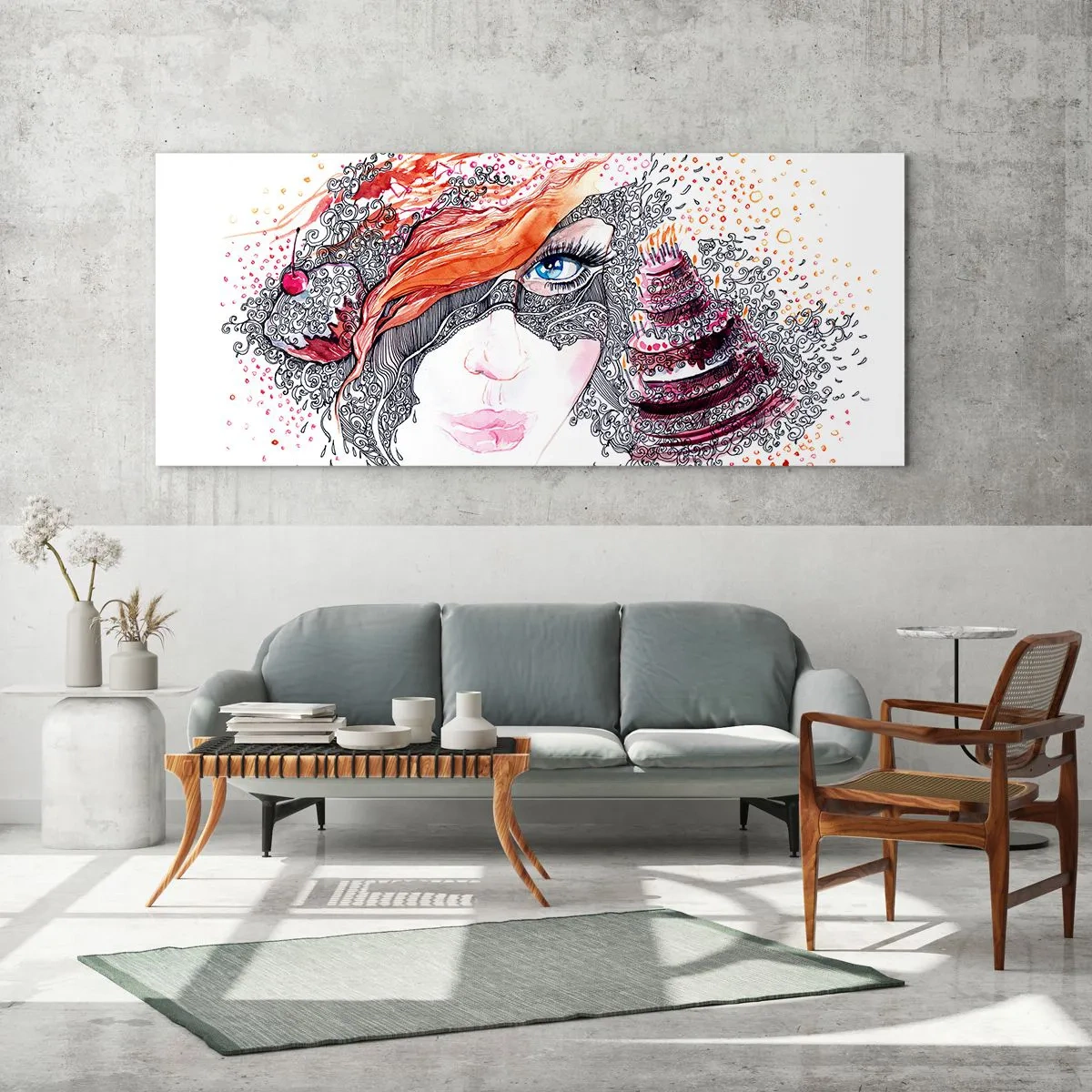 Schilderen op glas - Elke dag is er een feestdag met haar - 100x40 cm