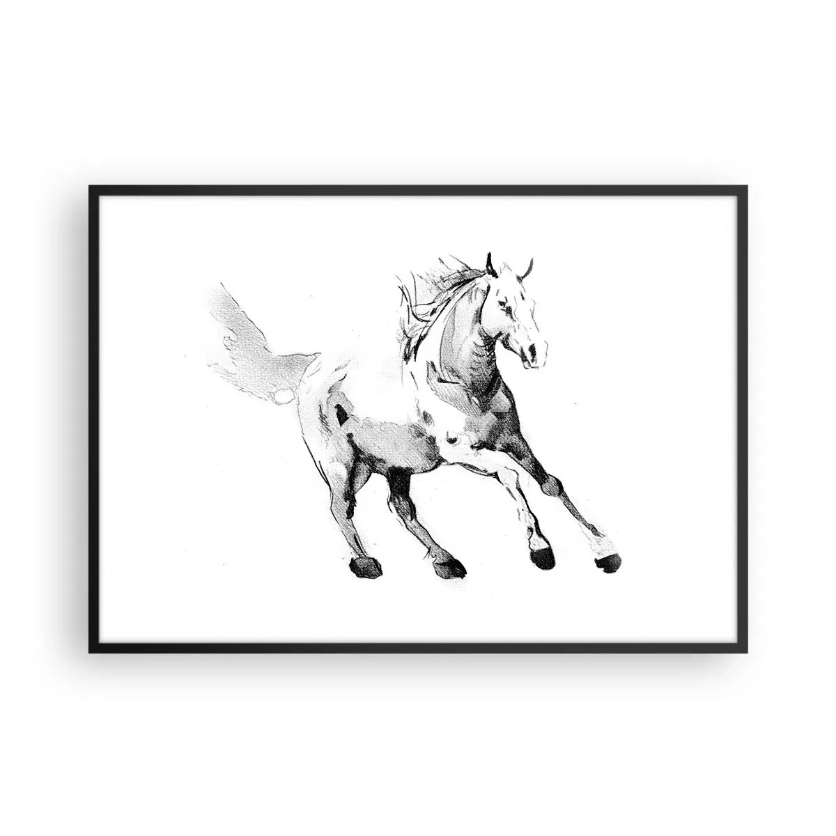 Poster in een zwarte lijst - Ongetemde ziel - 100x70 cm