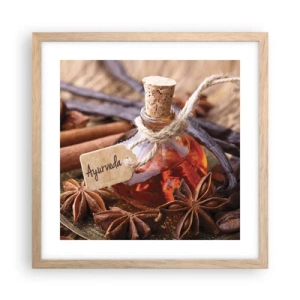 Een poster in een licht eiken lijst - Naar de eenheid van lichaam en geest - 40x40 cm